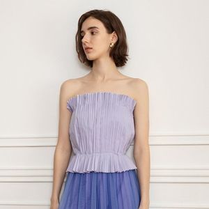 YY_French pleated tube top