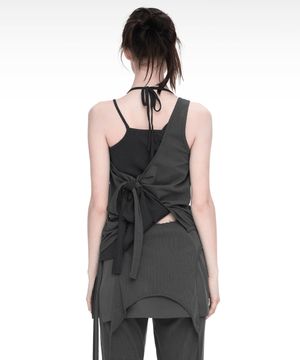 MULTIWAY LAYERED SLEEVELESS CHARCOAL
