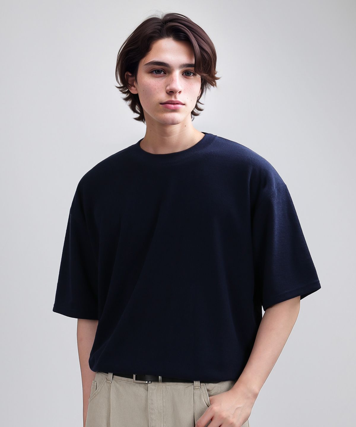 베리베인(VERYVAIN) KNIT TEX OVER SLEEVE (NAVY)