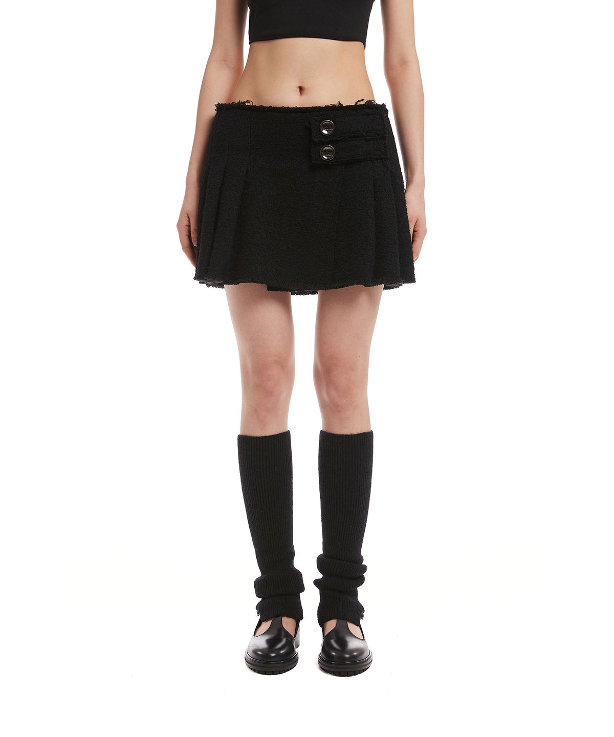 트렁크프로젝트(TRUNK PROJECT) Black Pleated Mini Skirt