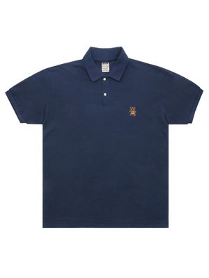 [UNISEX]베어 자수 피케 반팔티셔츠_네이비