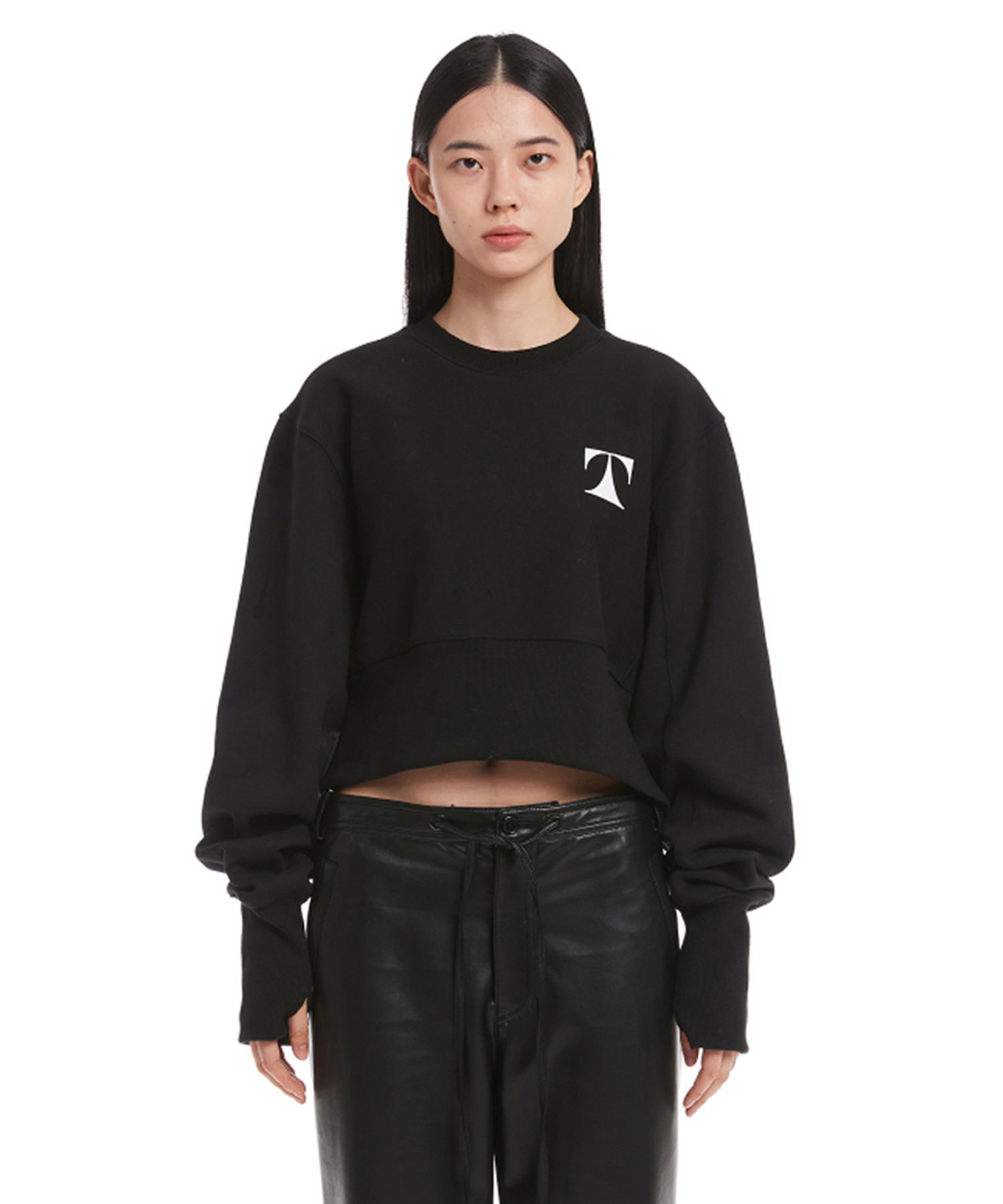 MUSINSA公式 | TRUNK PROJECT Black T Logo Sweatshirt 