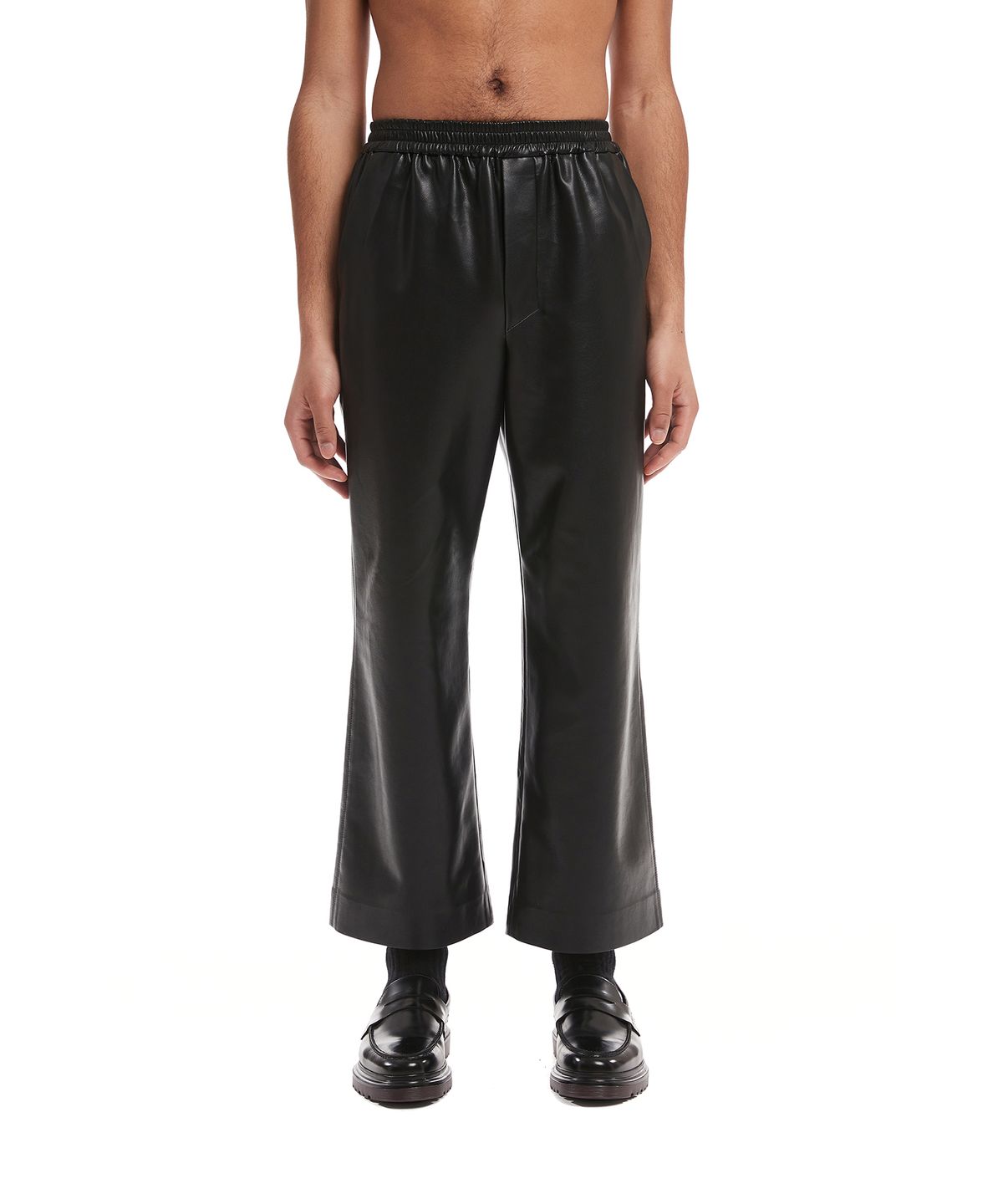 트렁크프로젝트(TRUNK PROJECT) Black Faux-Leather Lounge Pants