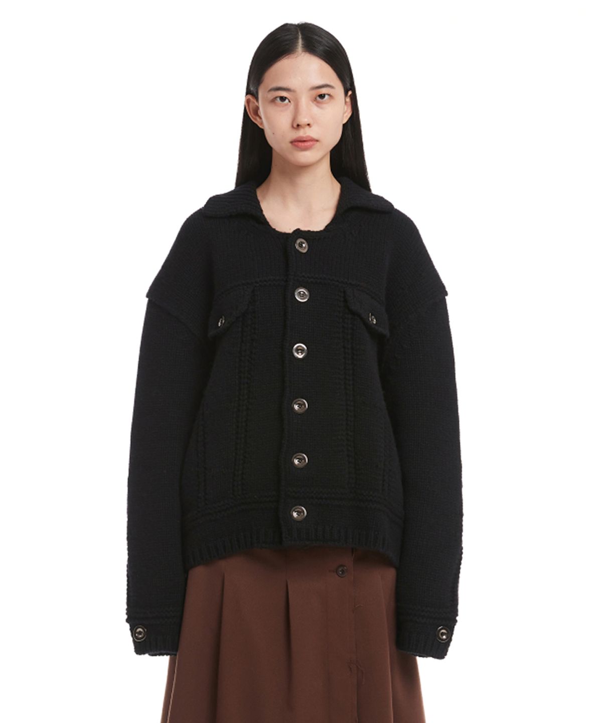 트렁크프로젝트(TRUNK PROJECT) Black Jacket Knit Cardigan