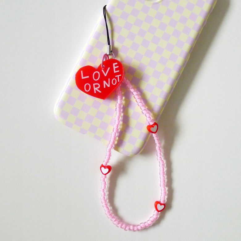 Red Love-Pink Beads Strap 비즈스트랩