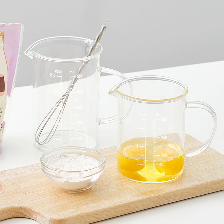 프리미엄 비커 내열 유리 계량컵 350ml + 500ml
