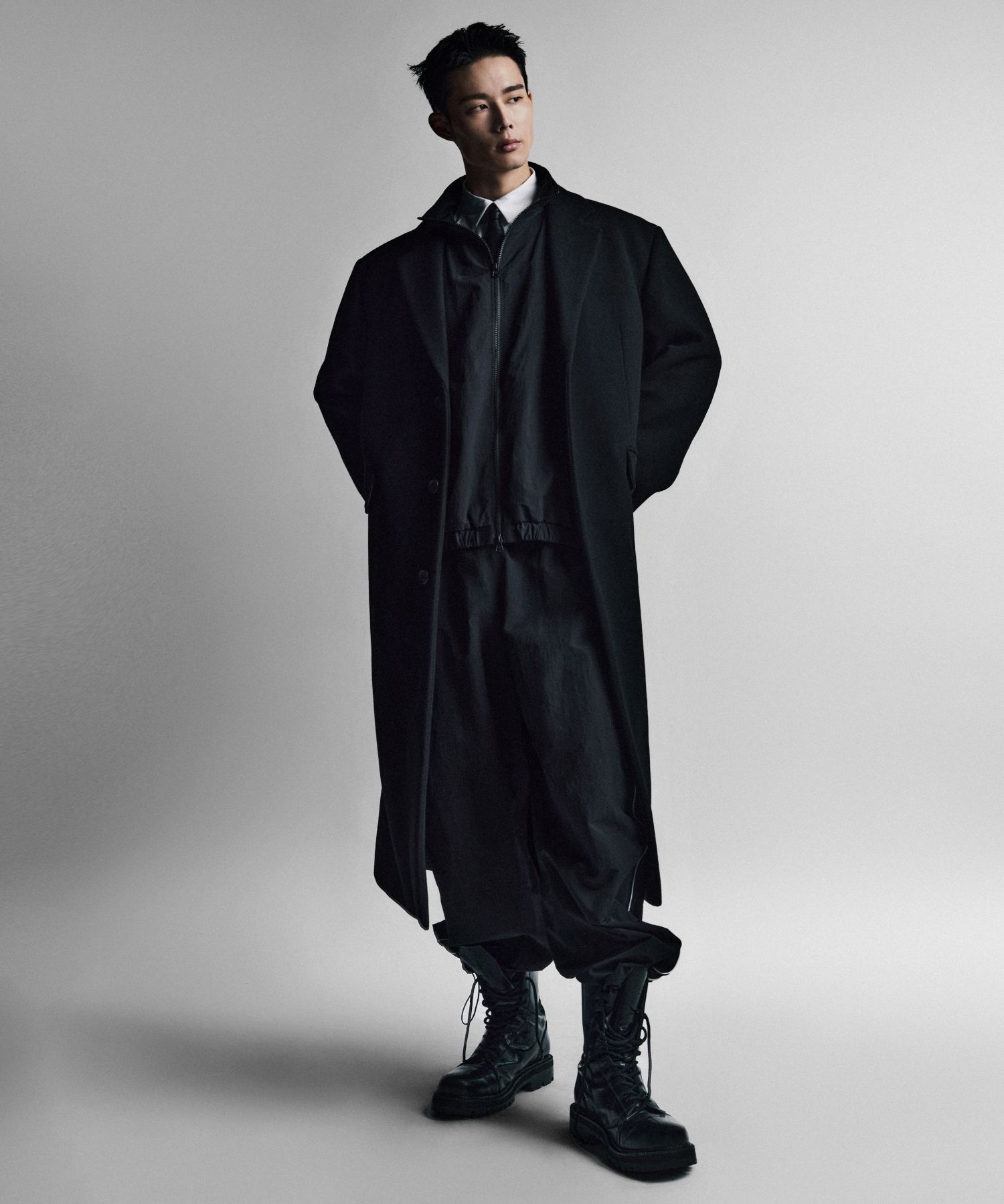 チェスターコート *MUSINSA STANDARD* Wool blend big daddy double maxi coat bla MUSINSA | MUSINSA STANDARD Wool Blend Big Daddy Double Maxi