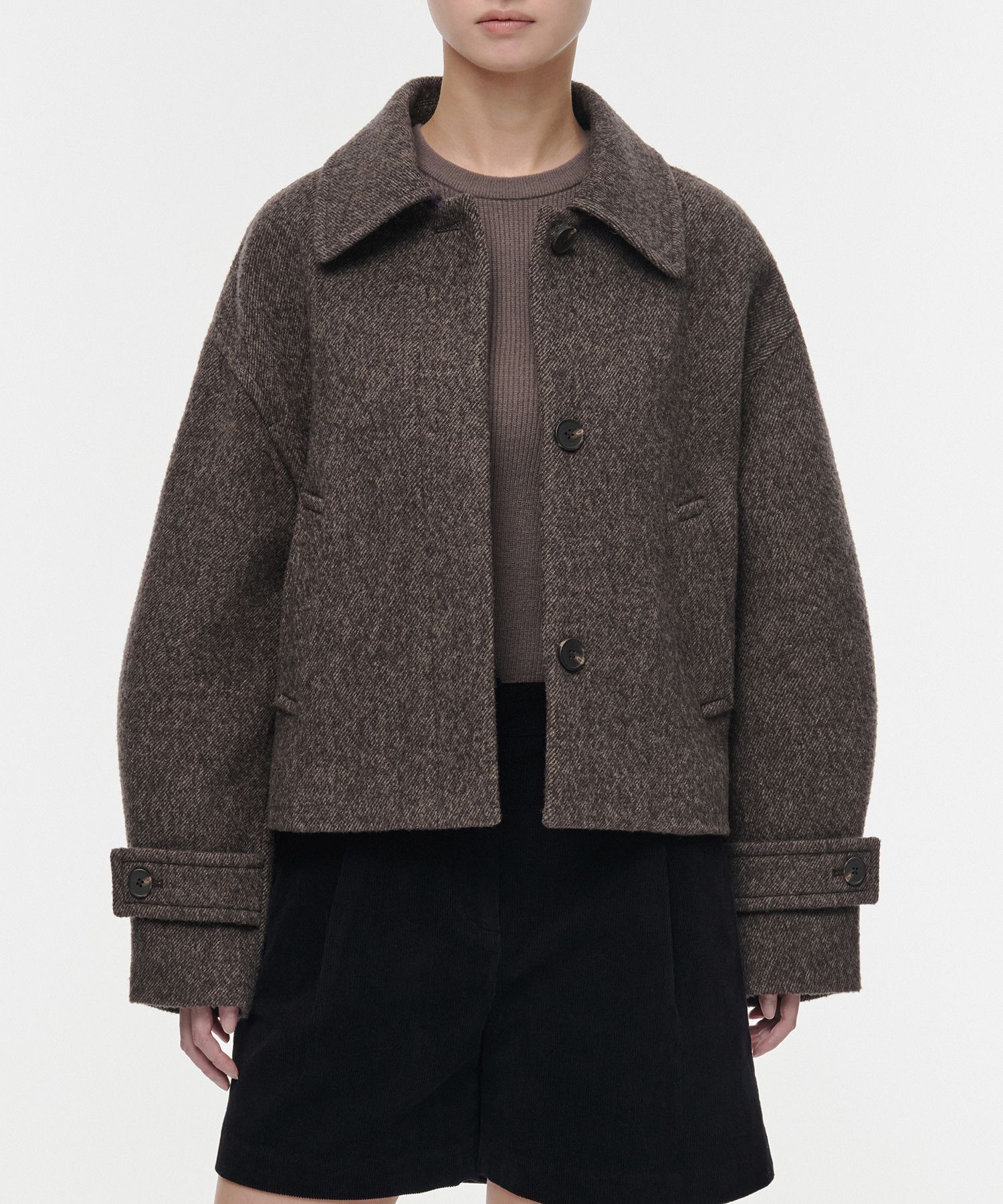 コート MUSINSA STANDARD Women's Wool Blend Boucle Short Mac Coat Bl MUSINSA | MUSINSA STANDARD WOMAN Women's Wool Blend Heather