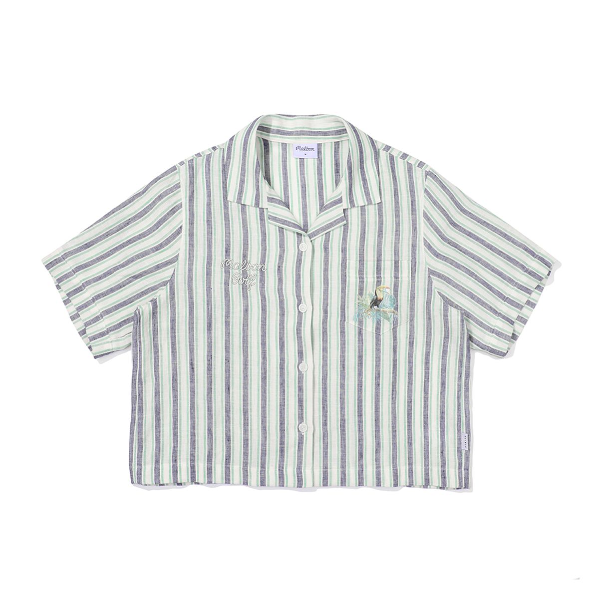 말본 골프(MALBON GOLF) 토코토코 스트라이프 셔츠 GREEN (WOMAN)