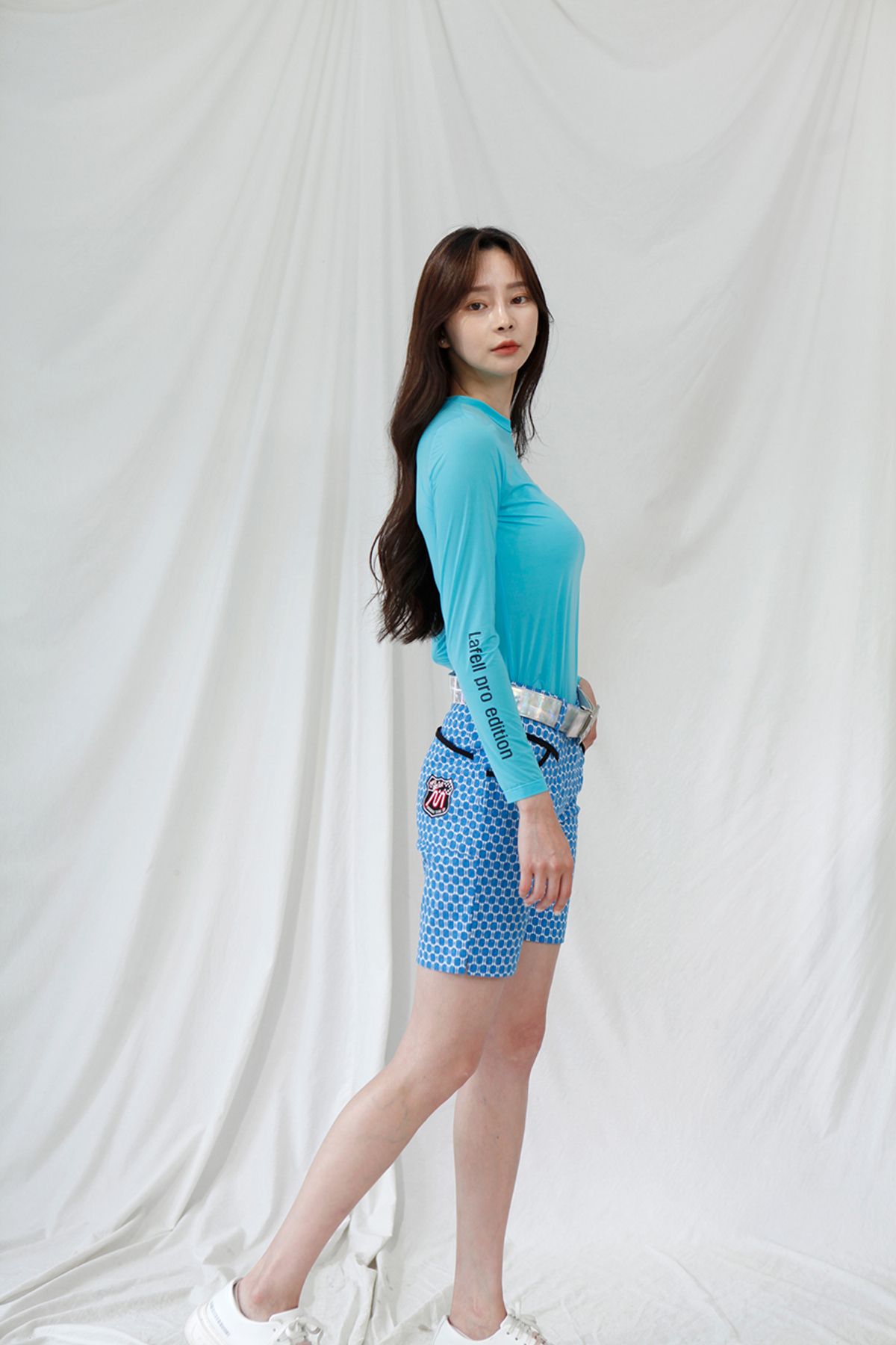 엠에프에스 골프웨어(MFS GOLFWEAR) 여성 쿨링 아이스 메쉬 냉감티셔츠  스카이