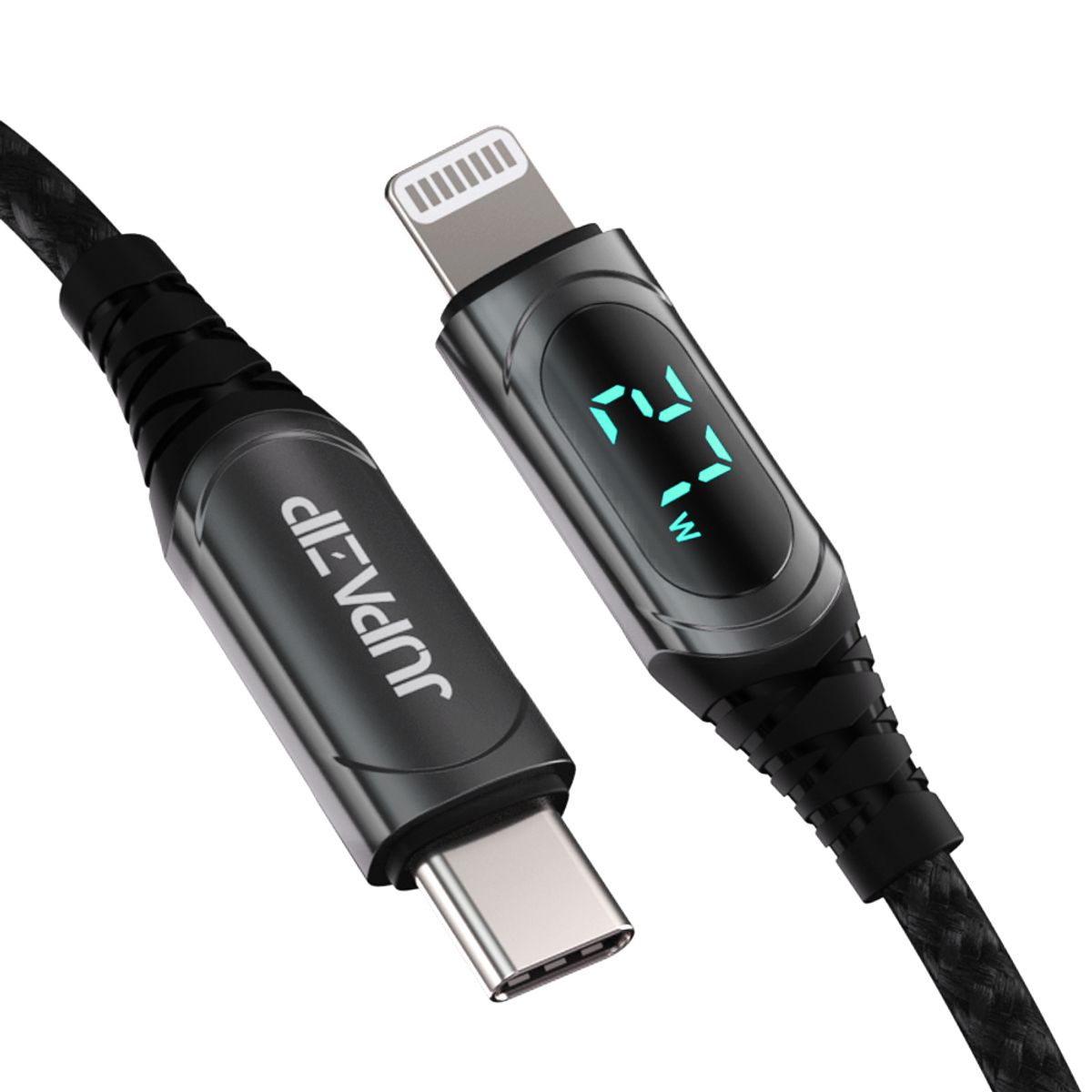 주파집(JUPAZIP) LED 디스플레이 27w 아이폰 C to 라이트닝 고속충전 케이블 1m
