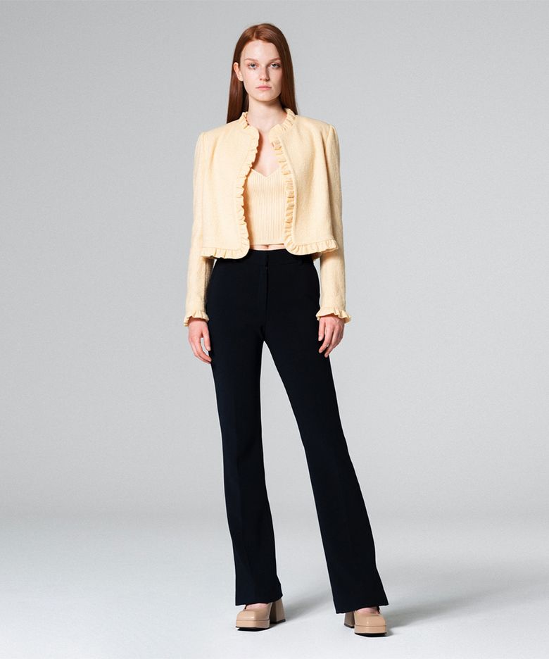 Hem slit detail pants NAVY WBCFPA002NV