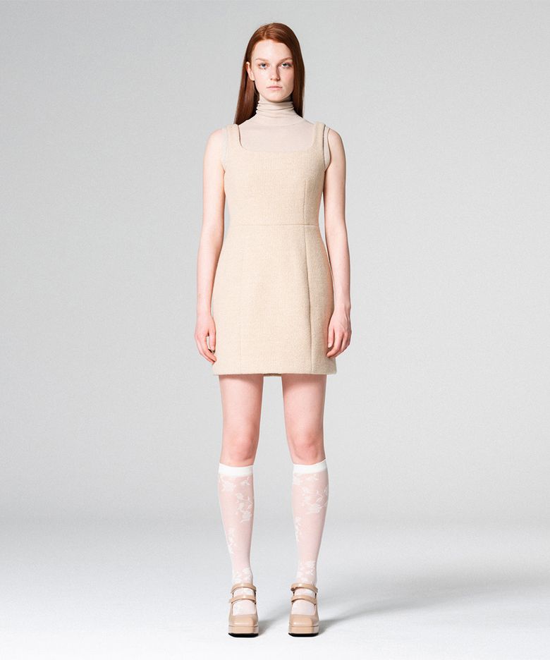 Tweed mini dress BEIGE WBCFOP002BE