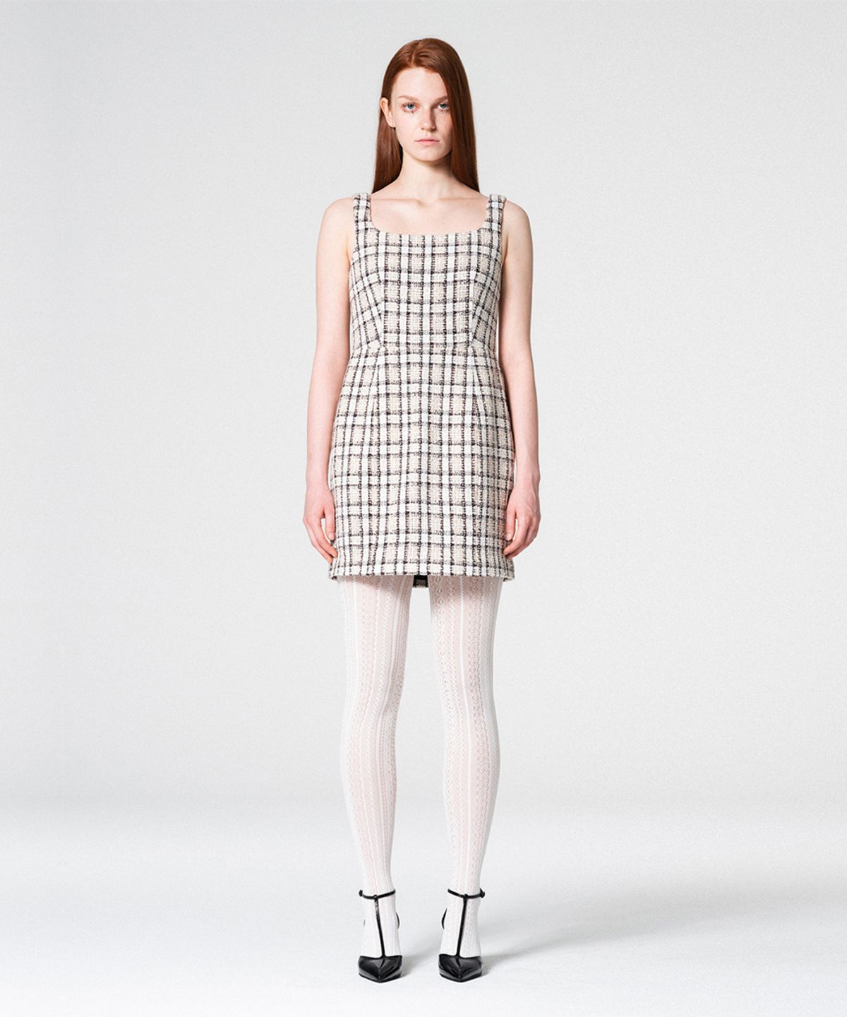 워브먼트(WOVEMENT) Tweed mini dress CHECK WBCFOP002CK