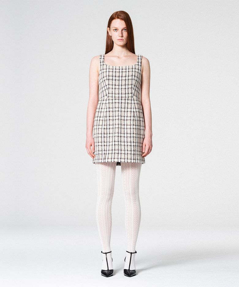 Tweed mini dress CHECK WBCFOP002CK