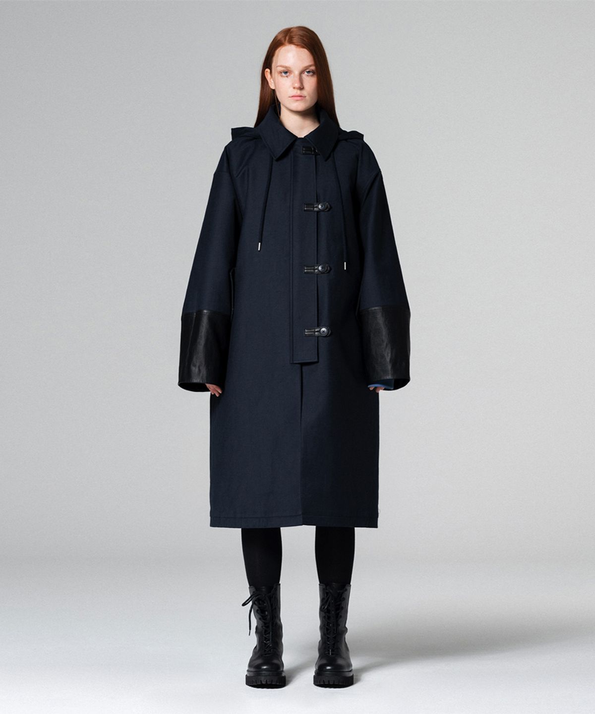 워브먼트(WOVEMENT) Maxi hoody trench coat NAVY WBCFCT001NV