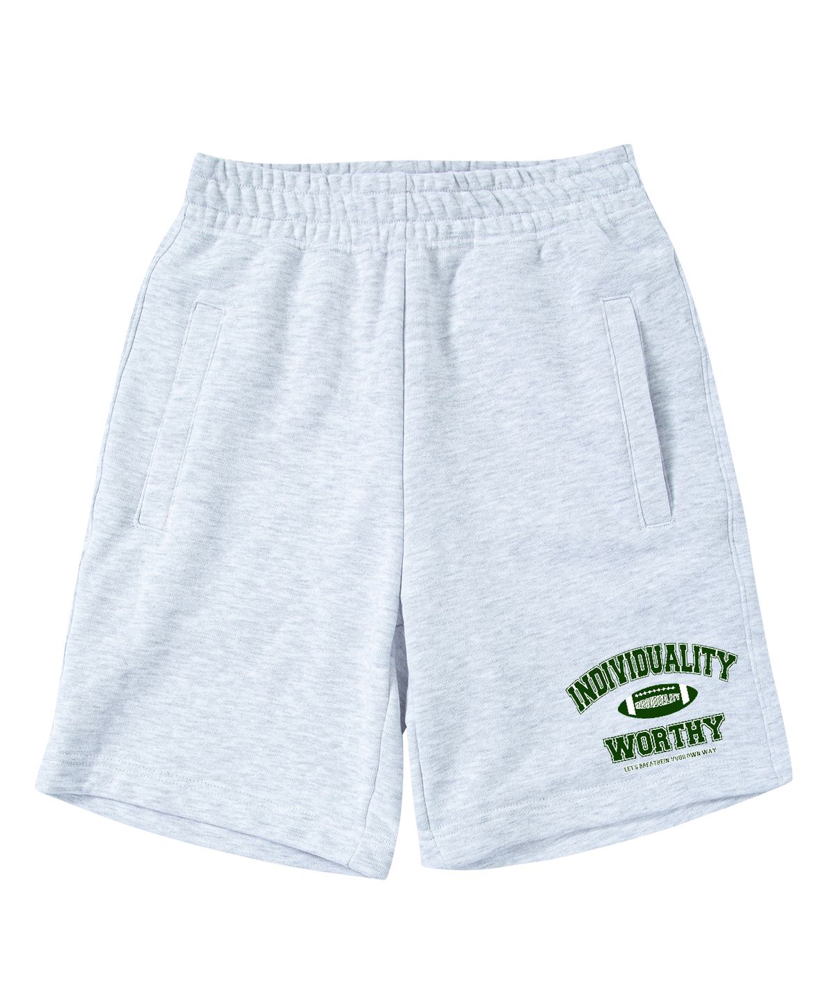 트립션(TRIPSHION) RUGBY VARSITY LOGO 스웨트 하프 팬츠 - 화이트