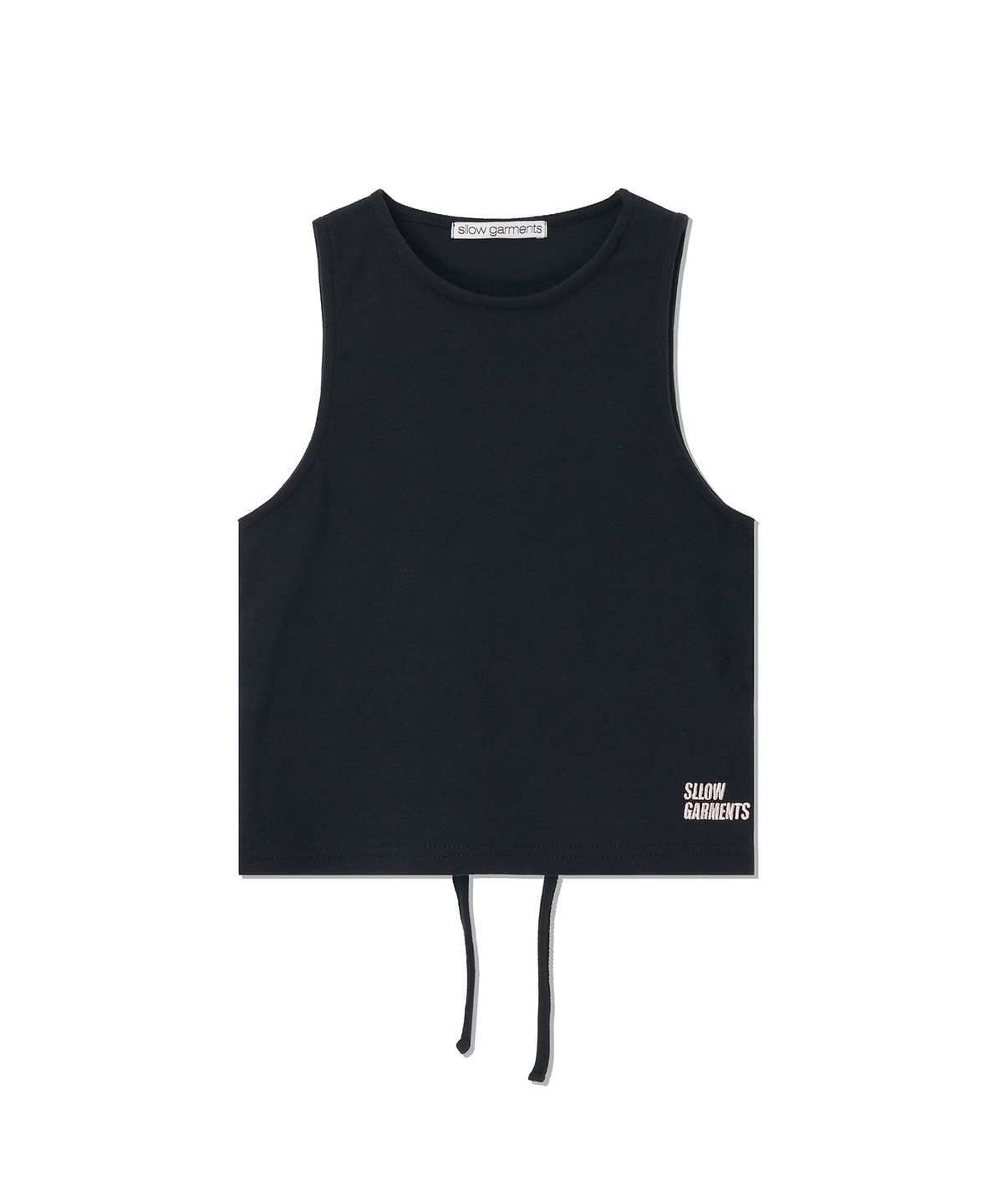 슬로우가먼츠(SLLOW GARMENTS) BACK OPEN DOUBLE WAY TOP - BLACK