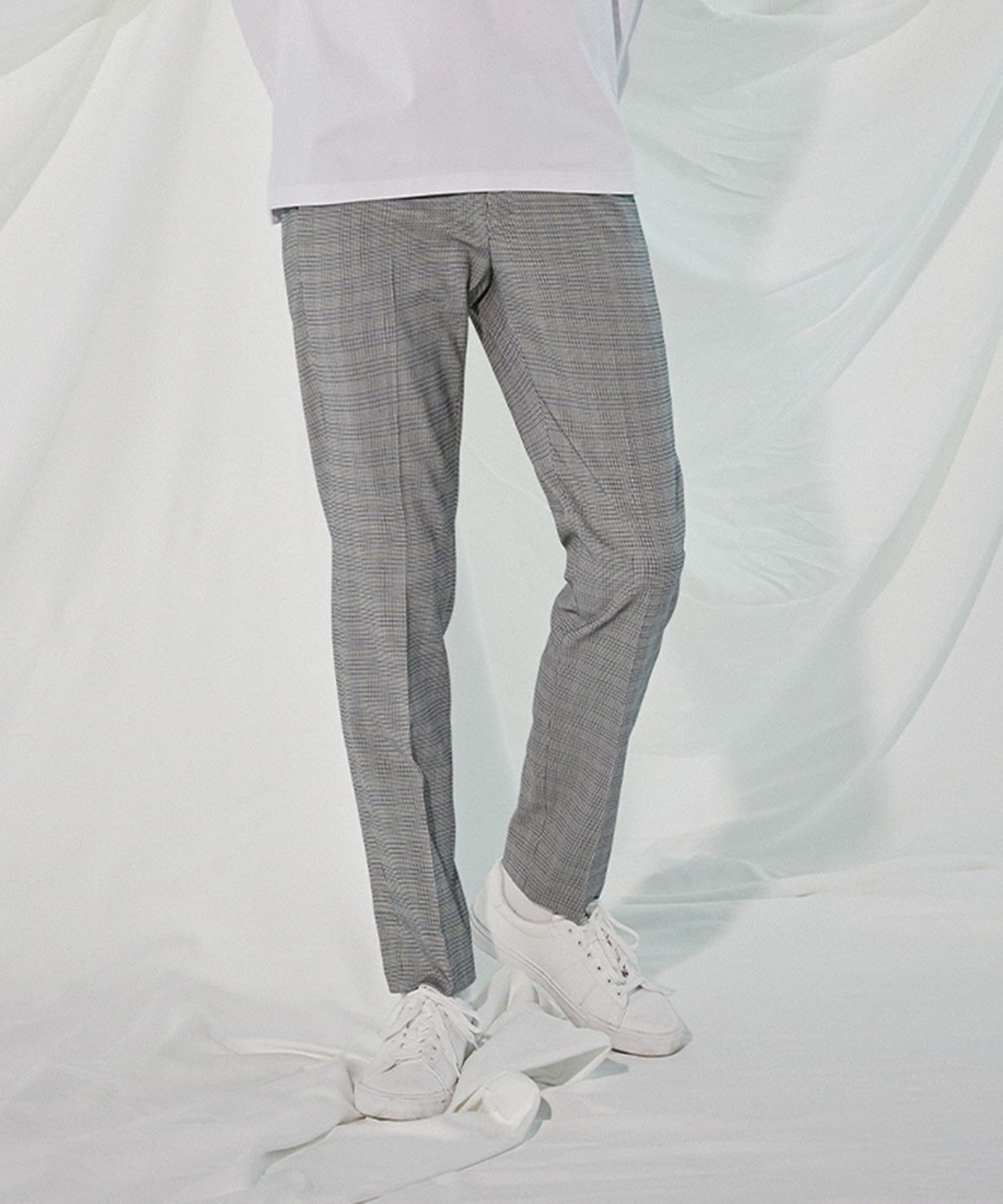MUSINSA | AD HOC Men's Check Slacks (LT-GREY)