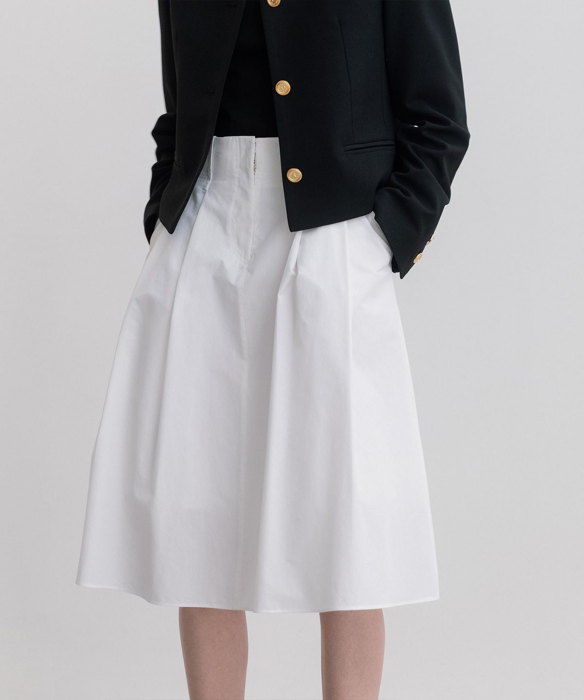 러브어스유(LOVEUSU) belted hoolskirt (white)