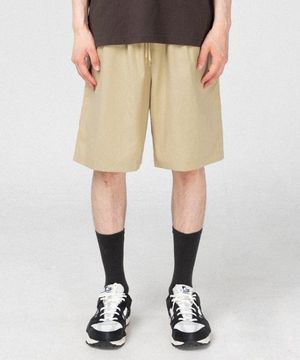 코튼 밴딩 반바지 - BEIGE