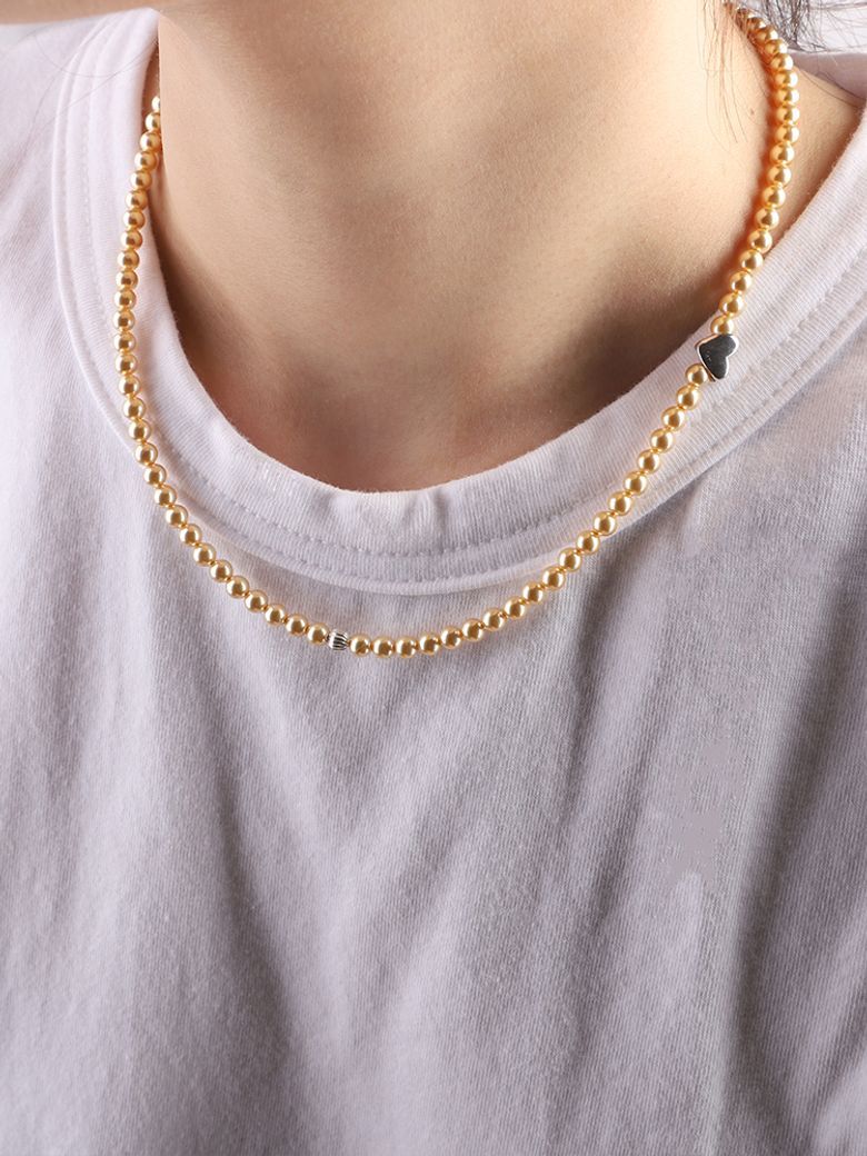 Heart Pearl Necklace [Sunset Yellow]