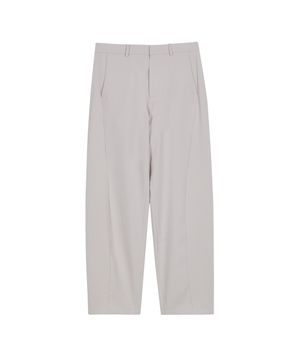 86-IRO268 베이직 커브드 와이드 폴리 팬츠 라이트그레이