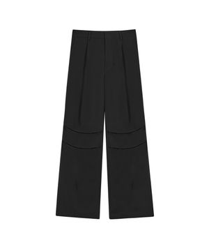 86-IRO269 모노톤 파라슈트 와이드 팬츠 블랙