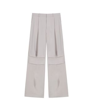 86-IRO269 모노톤 파라슈트 와이드 팬츠 라이트그레이