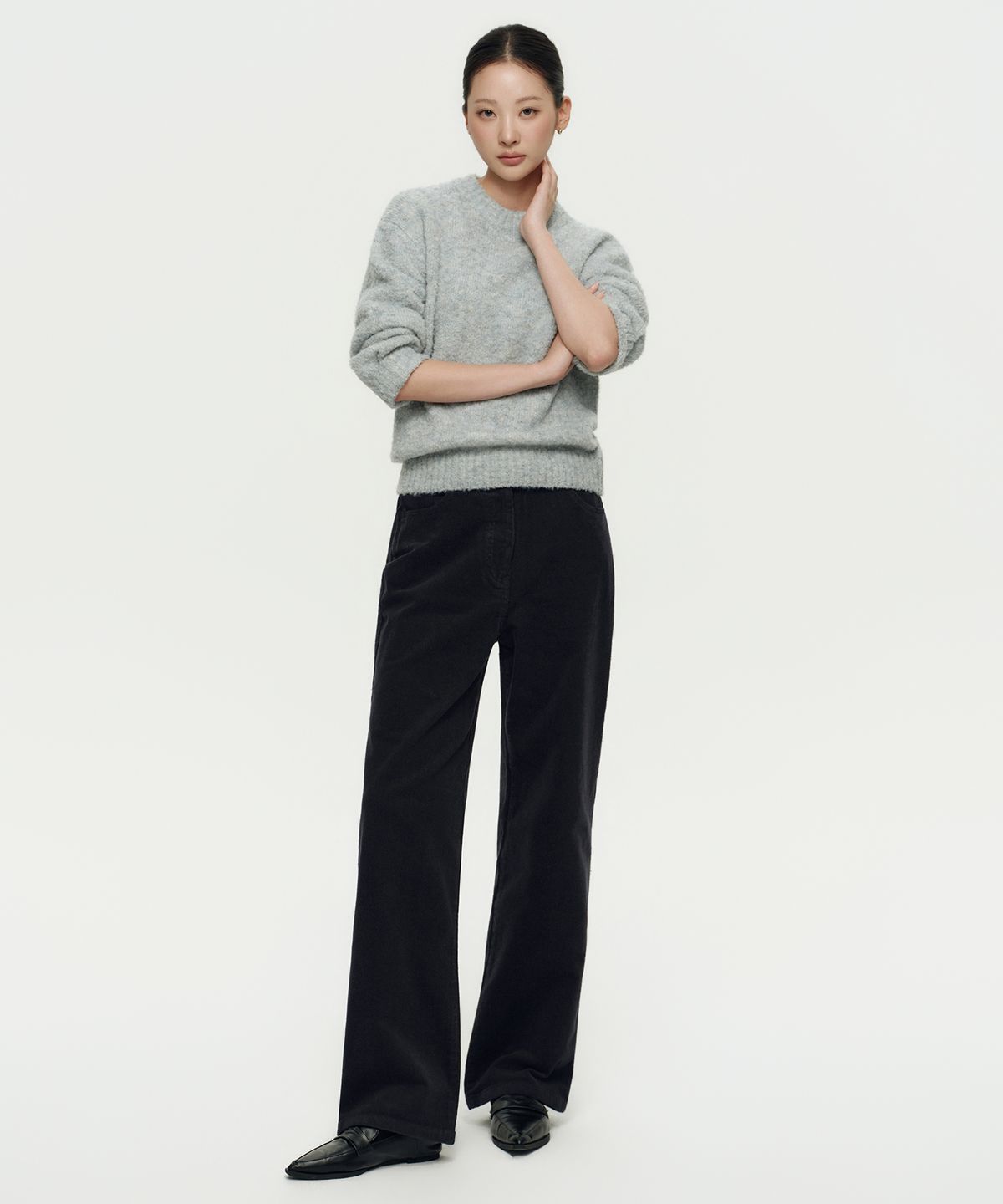 무신사 스탠다드 우먼(MUSINSA STANDARD WOMAN) 우먼즈 스트레이트 코듀로이 팬츠 [다크 그레이]