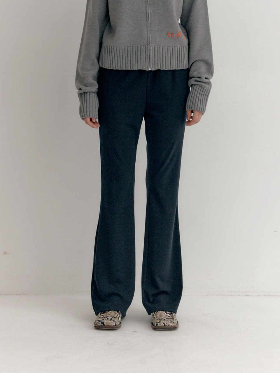 【ENZO BLUES】Slub Slim Banding Bootcut Pants / 追跡付 기본 레이아웃 - Slub Slim Banding Bootcut Pants (Mint