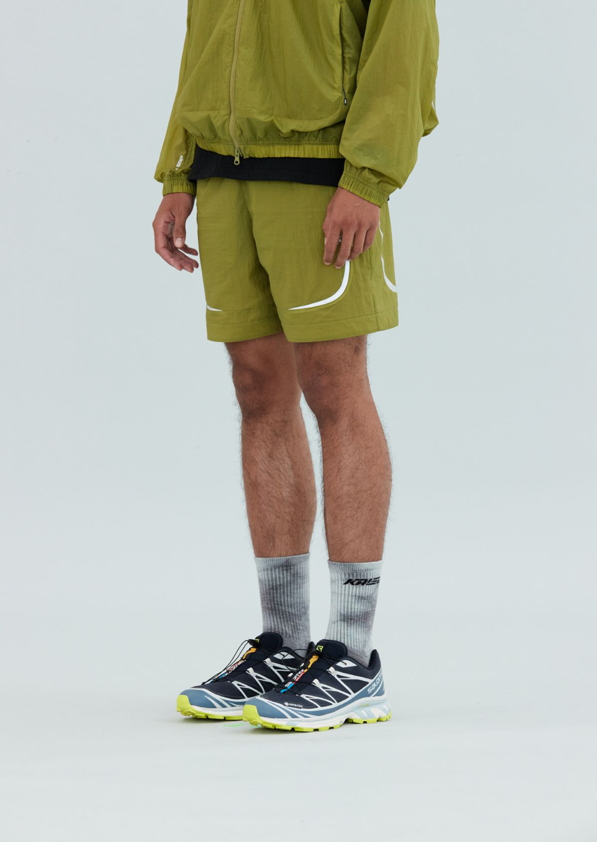 칼렉(KALEG) MENS WARM UP WIND SHORTS (9)/YELLOW GREEN