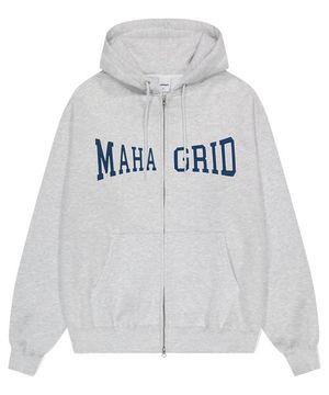 APPLIQUE ZIP UP HOODIE LIGHT GREY(MG2CFMM428A)