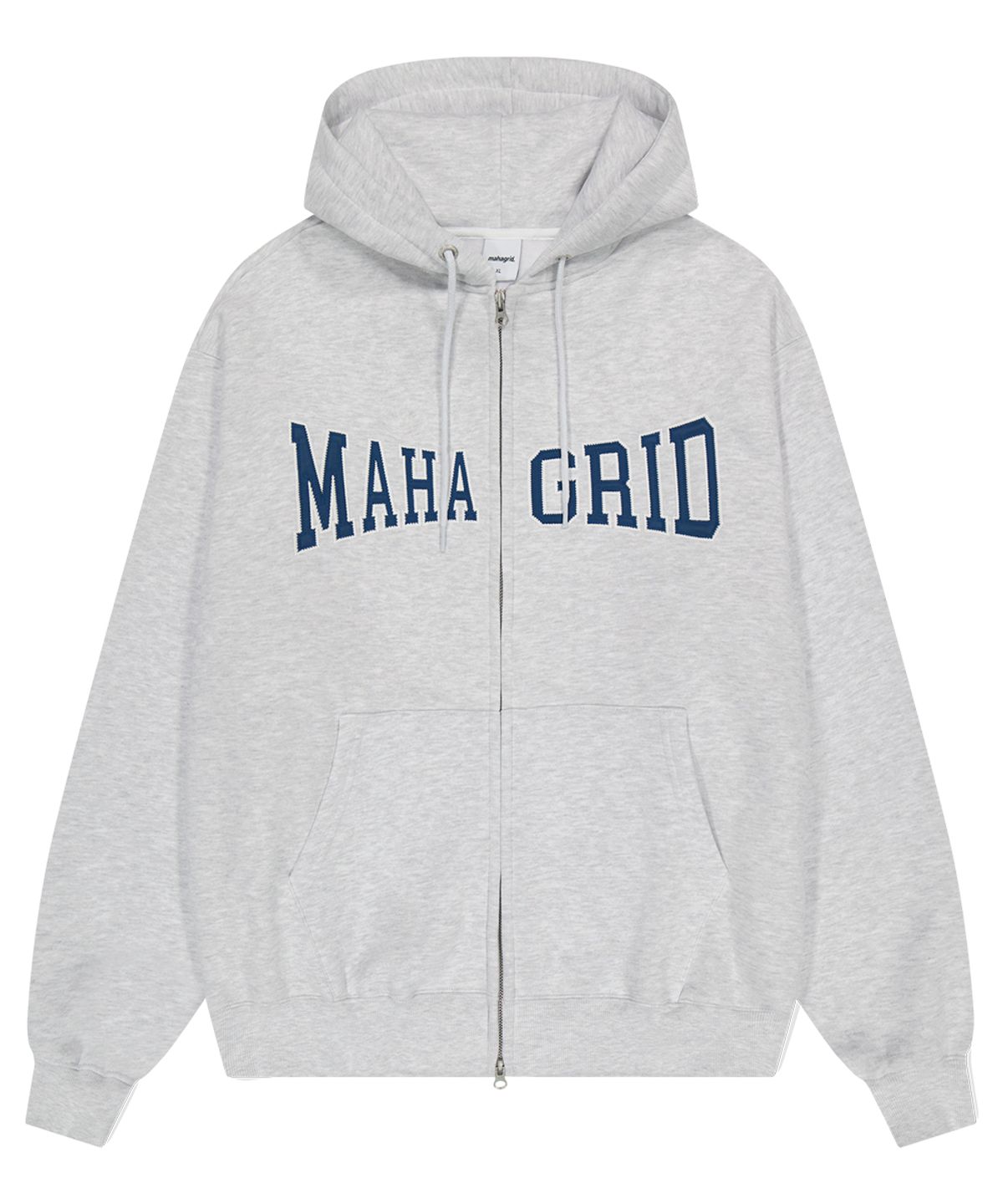 마하그리드(MAHAGRID) APPLIQUE ZIP UP HOODIE LIGHT GREY(MG2CFMM428A)