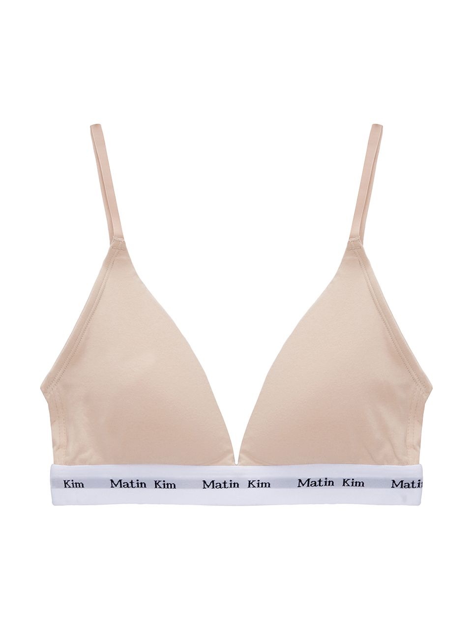 MUSINSA | MATIN KIM LOGO BAND TRIANGLE BRA IN BEIGE