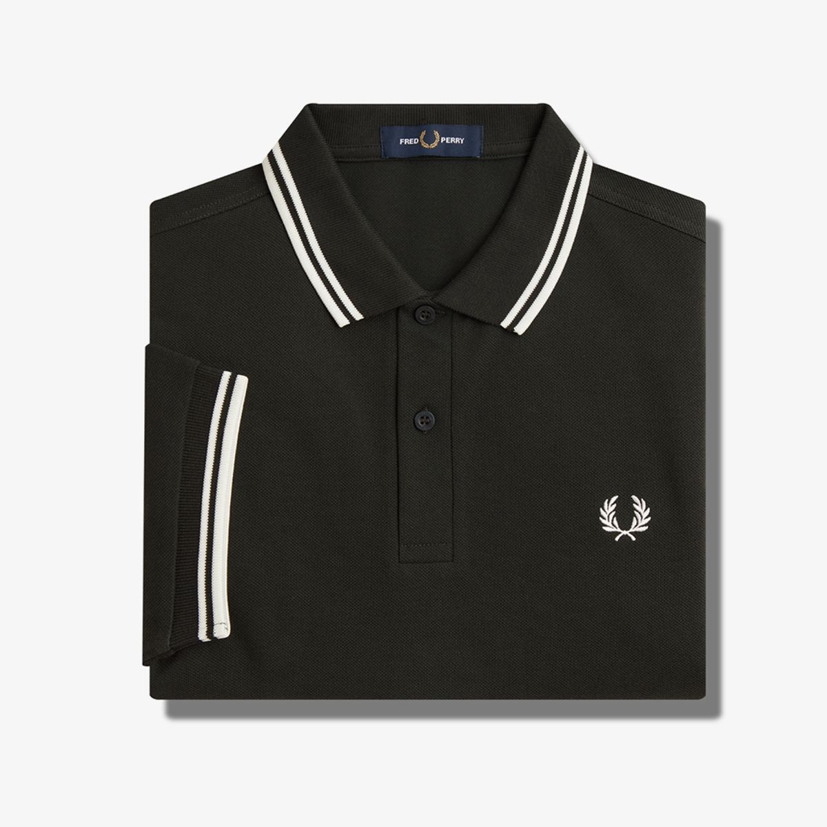 프레드페리(FRED PERRY) [M3600] 트윈 팁 프레드페리 셔츠 - 나이트그린/스노우화이트 M3600-T50