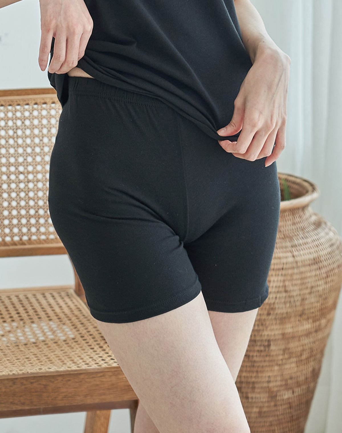 에이원(AONE) [3pack] 순면 면스판 무지 3부 속바지