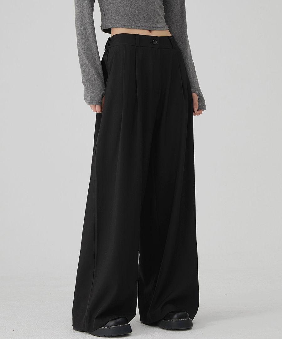【INCHANT ME】[unisex] Strap Pintuck Banding Wide Slacks MUSINSA | ACOVER Pintuck Hidden Banding Wide Slacks Black