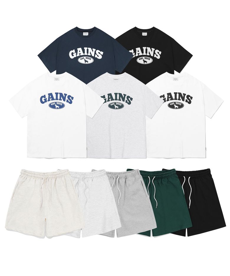 [SET]쿨코튼 골든로고 티셔츠 셋업_5COLOR