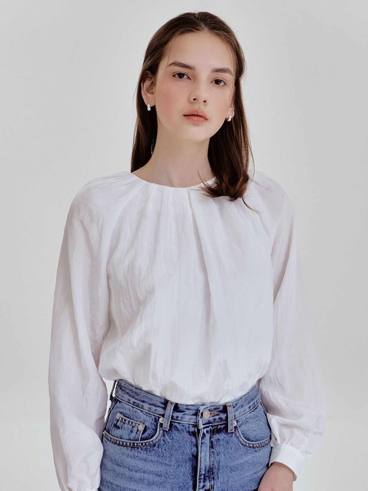 리엘(RE L) Shy pintuck blouse (white)