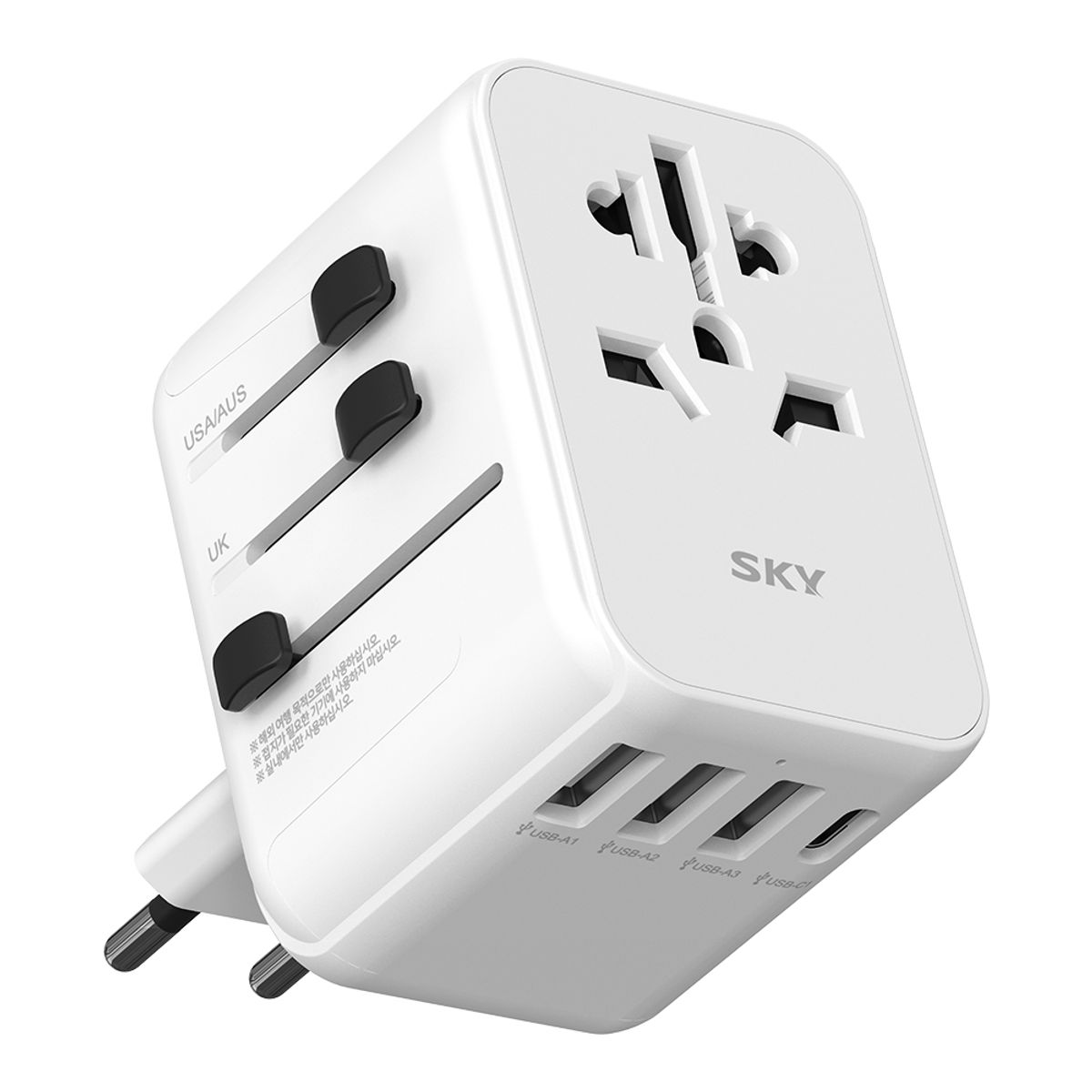 스카이(SKY) 17W 4포트 여행용 멀티어댑터 AC 2500W