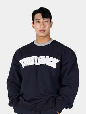 투톤 오버핏 맨투맨 [네이비]