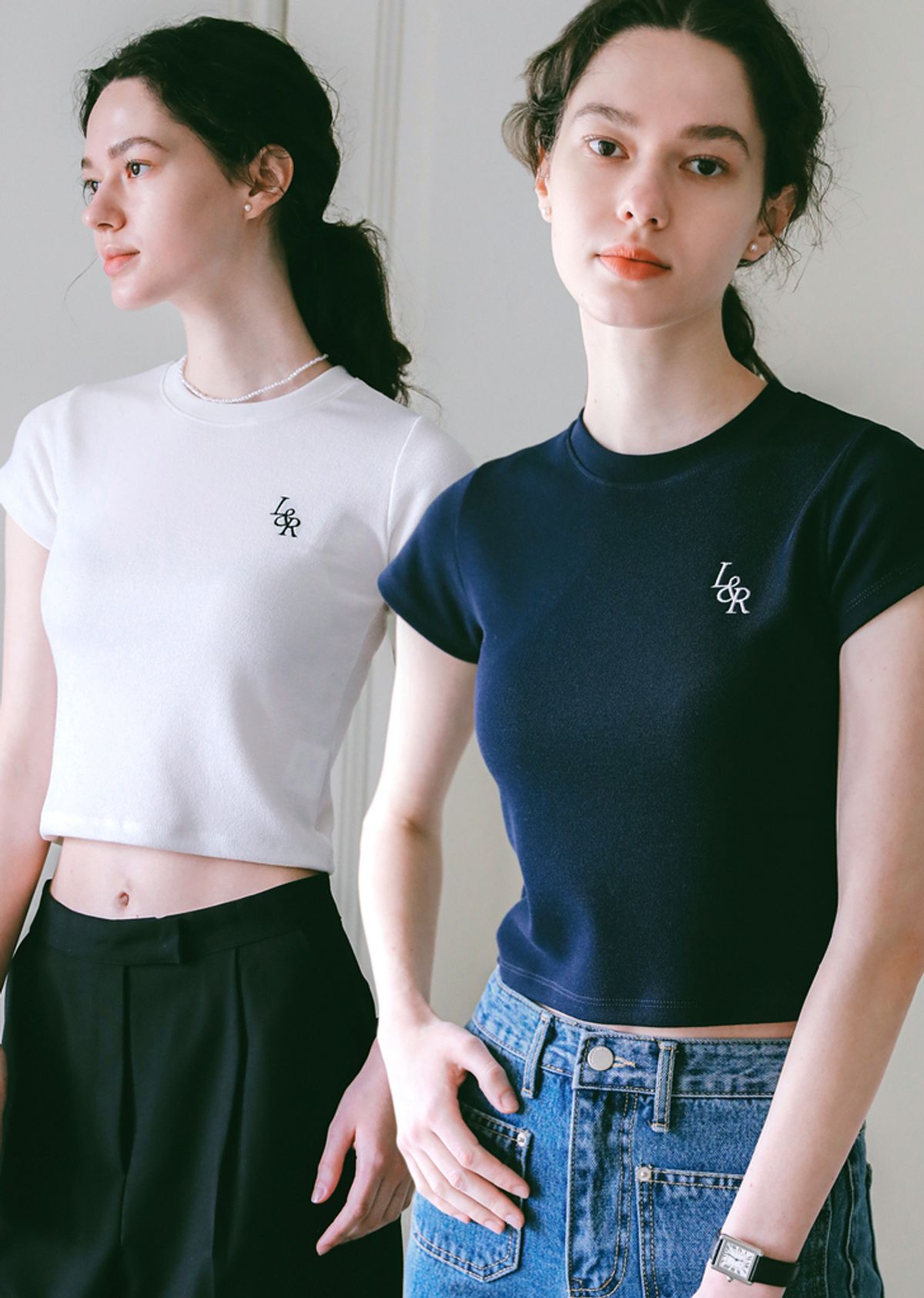 로시로우(LOSSYROW) [SET] L&R Slim Crop T-Shirt