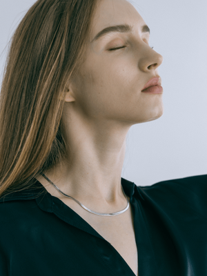 스네이크 체인 목걸이 - 실버