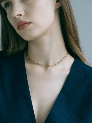 렉탱글 체인 목걸이 - 골드