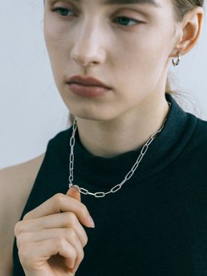 렉탱글 체인 목걸이 - 실버