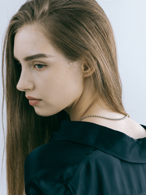 볼 체인 목걸이 - 실버