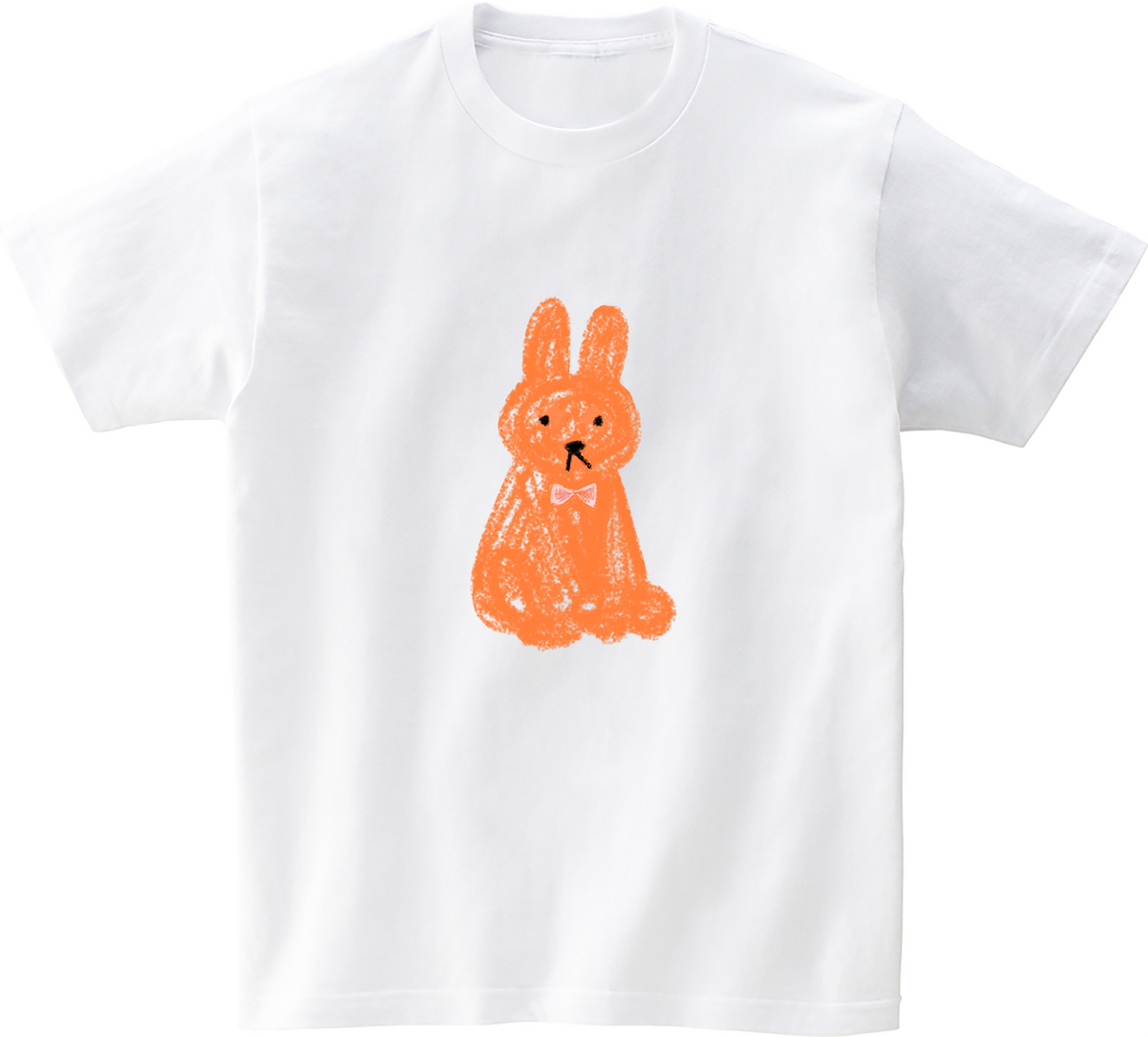 어썸어스(AWESOMEUS) (23SS)SITTING RABBIT ORANGE 반팔 티셔츠 화이트