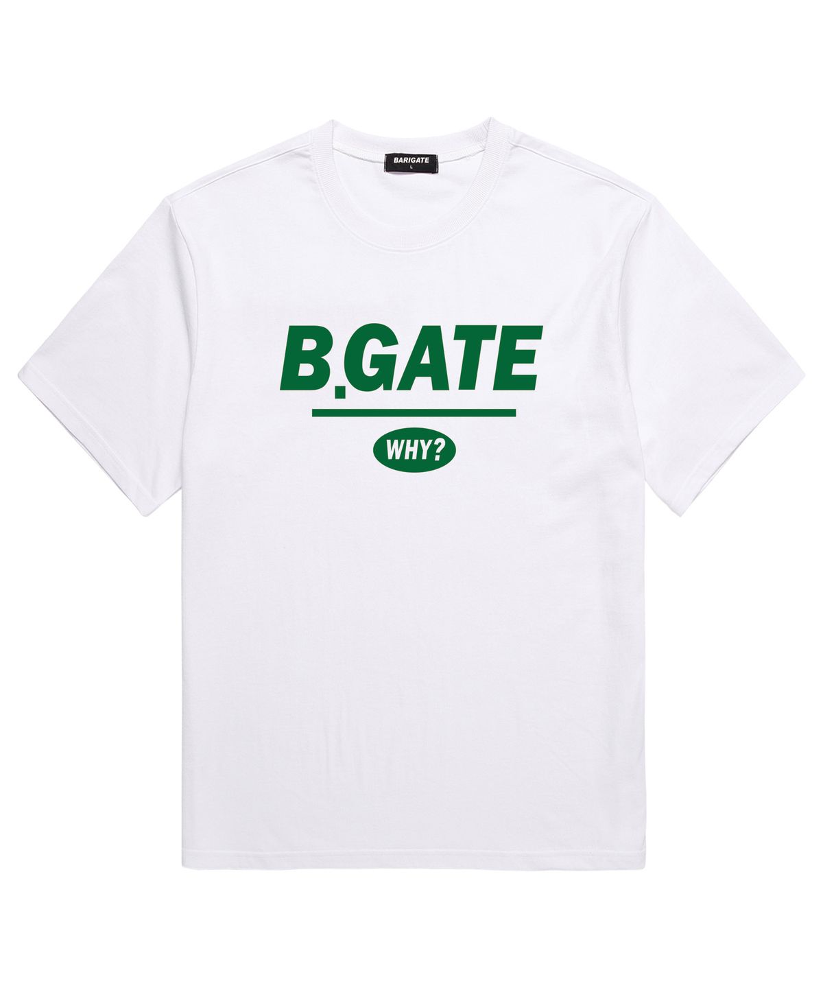 바리게이트(BARIGATE) B-GATE 로고 반팔 티셔츠 (BRTS001) 화이트/그린
