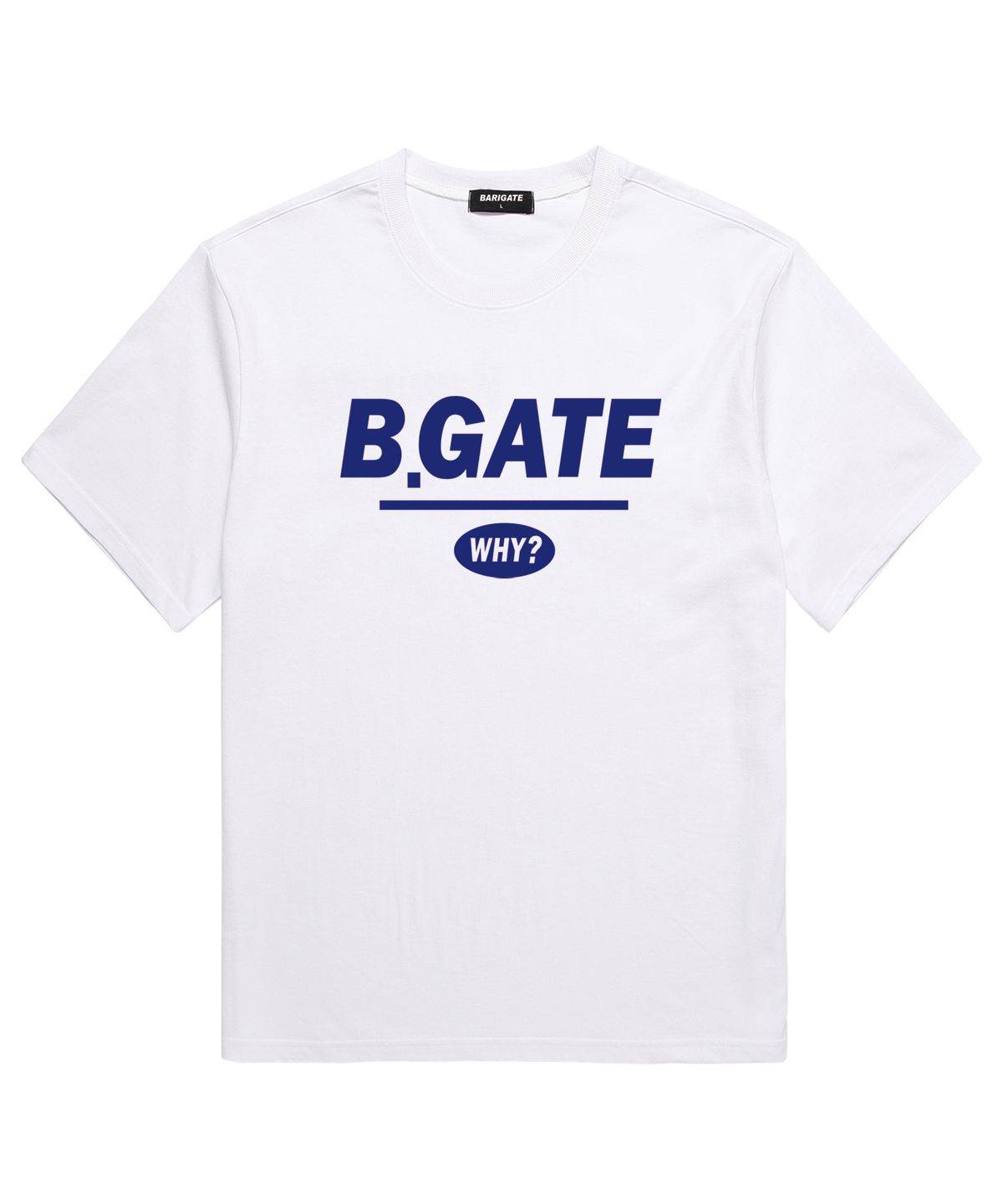 바리게이트(BARIGATE) B-GATE 로고 반팔 티셔츠 (BRTS001) 화이트/블루